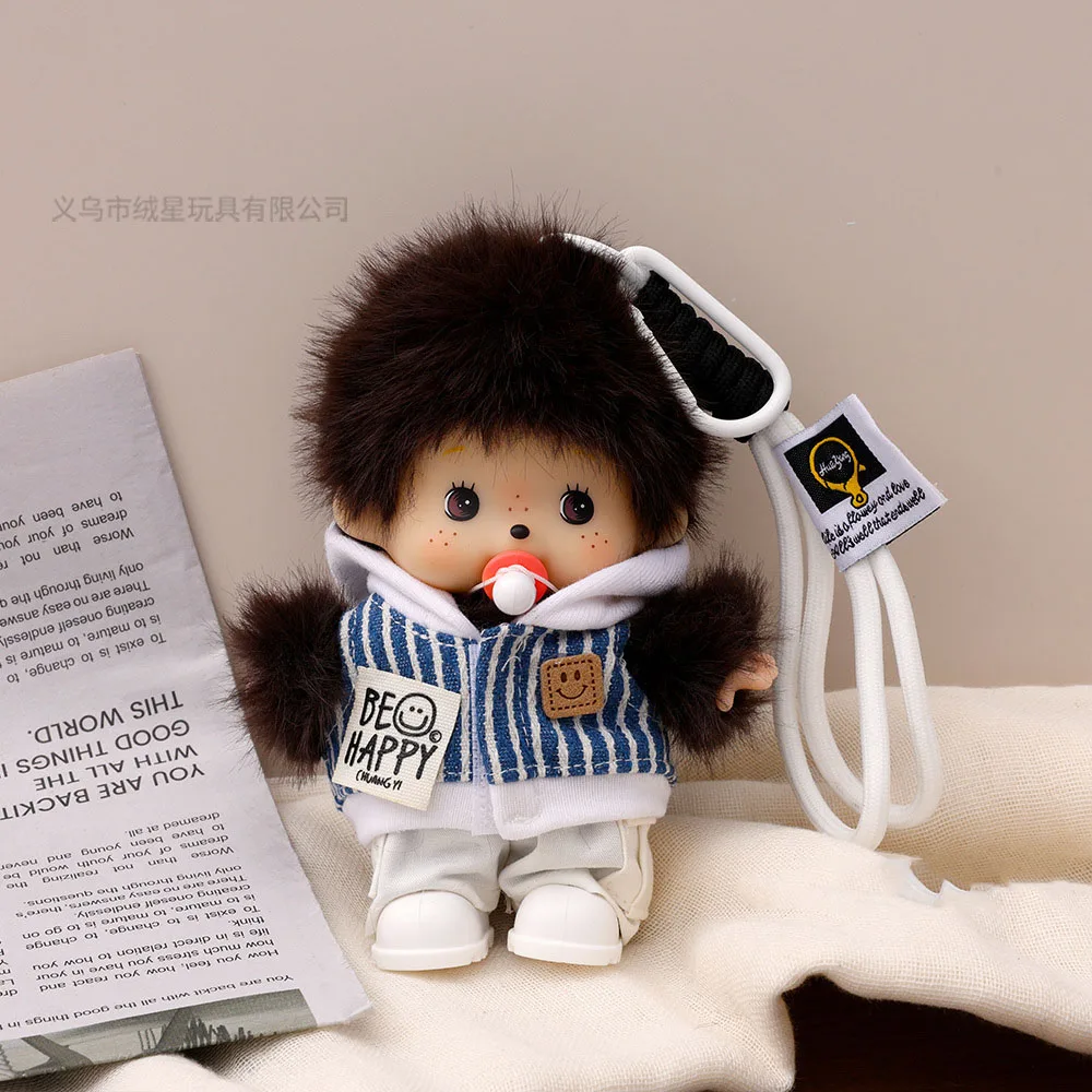 New model ‌Monchhichi Plush Toy Keychain Funny Animal Hat  Backpack Cartoon Character Pendant Car Pendant Christmas