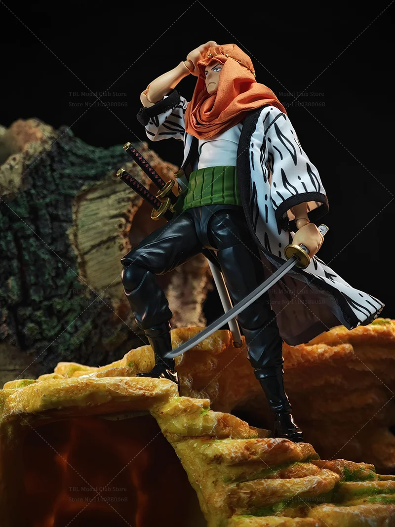 1/12 스케일 남성 의류 종교 망토 원피스 Roronoa Zoro Swordsman 일본 애니메이션 SHF 6 인치 액션 피규어 군인