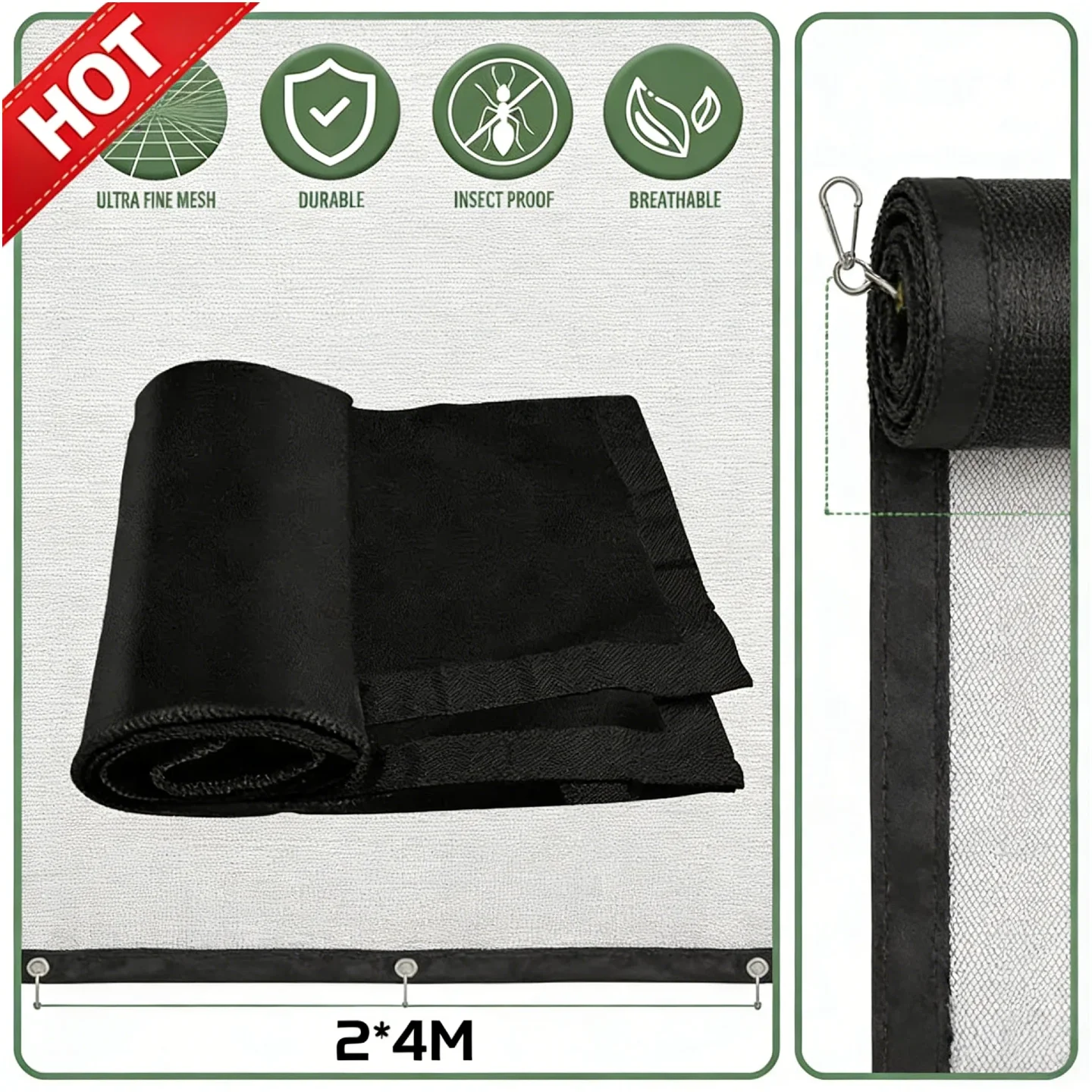 

2x4 м сетчатый экран для гаражных ворот, бесшовный выдвижной безрамный занавес, противомоскитная сетка для балконных павильонов, уличный T