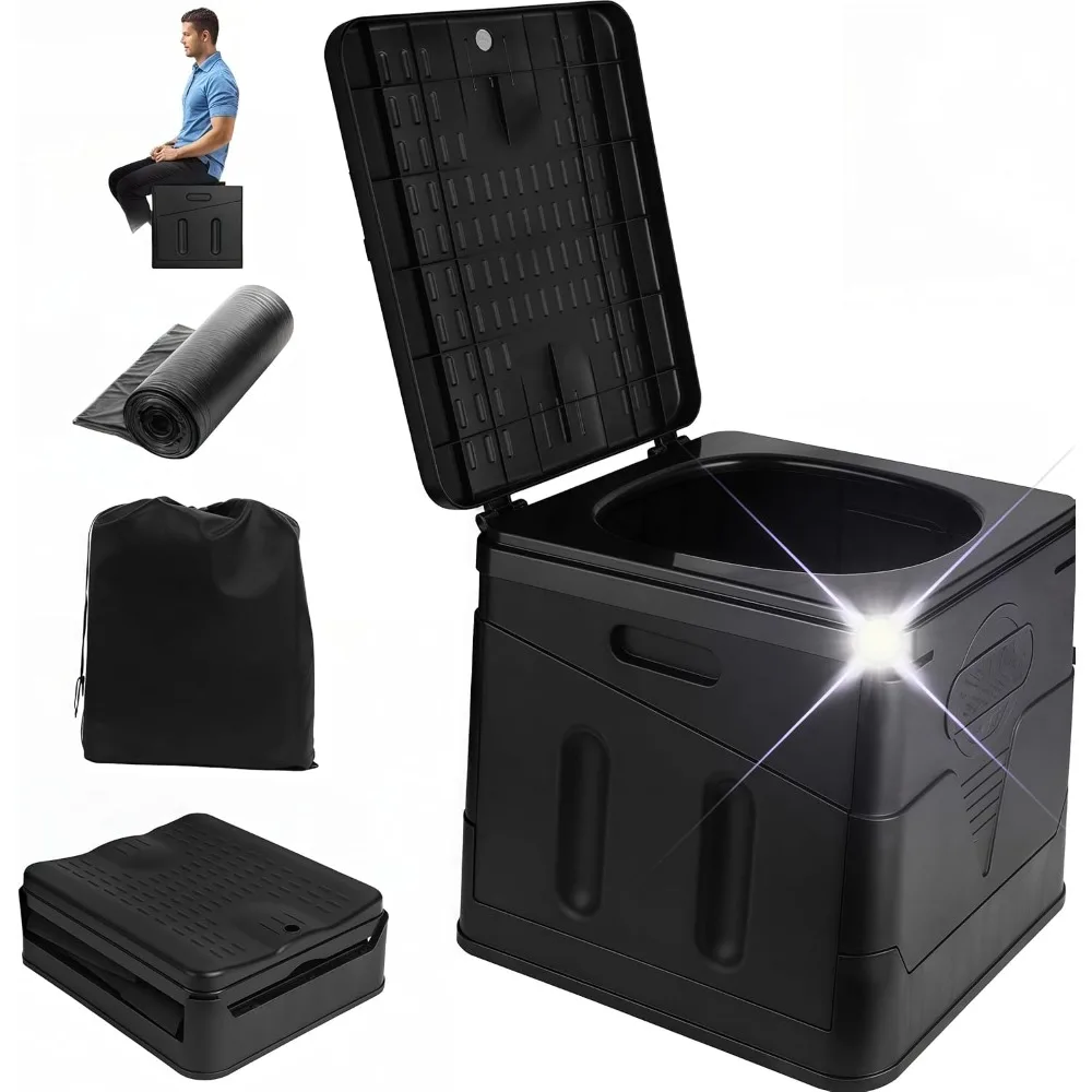 1 pièce, toilettes d'extérieur pliantes temporaires de 20 L, toilettes portables, efficaces et hygiéniques, toilettes pliantes pour camping en plein air et voyages longue distance.