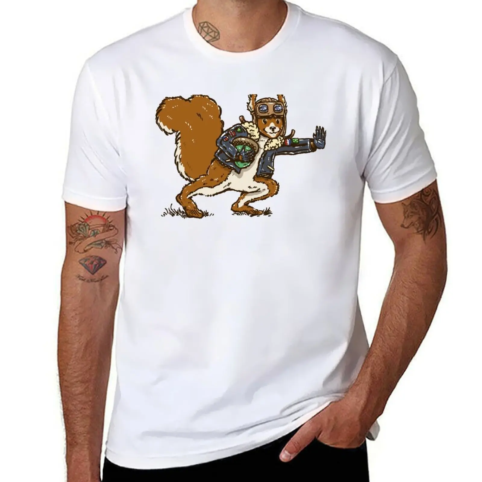 

Squirrel with an acorn T-Shirt men t shirt cotton 100% t shirts cotton 100% T-Shirt