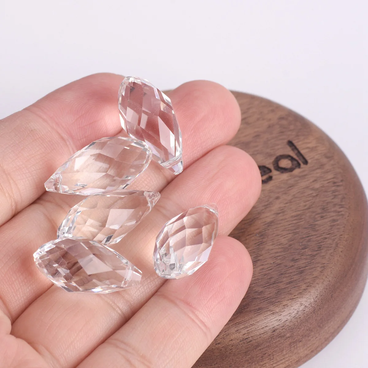 10pcs 25x12mm Teardrop Faceted Crystal Glass Top Drilled Pendant Drops Loose Beads for Jewelry Making DIY