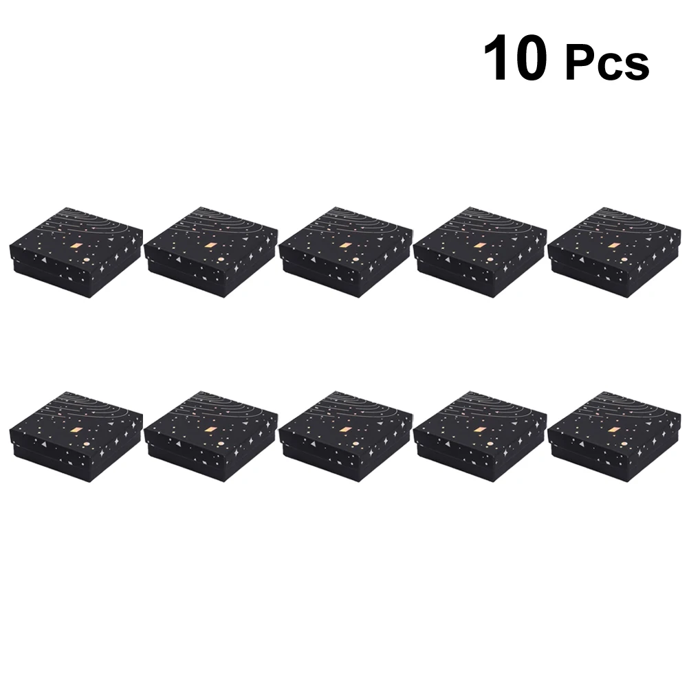 

10 Pcs Jewelry Box Elegant Necklace Storage Ring Container Cardboard Packaging Women Decorative Accessories Display