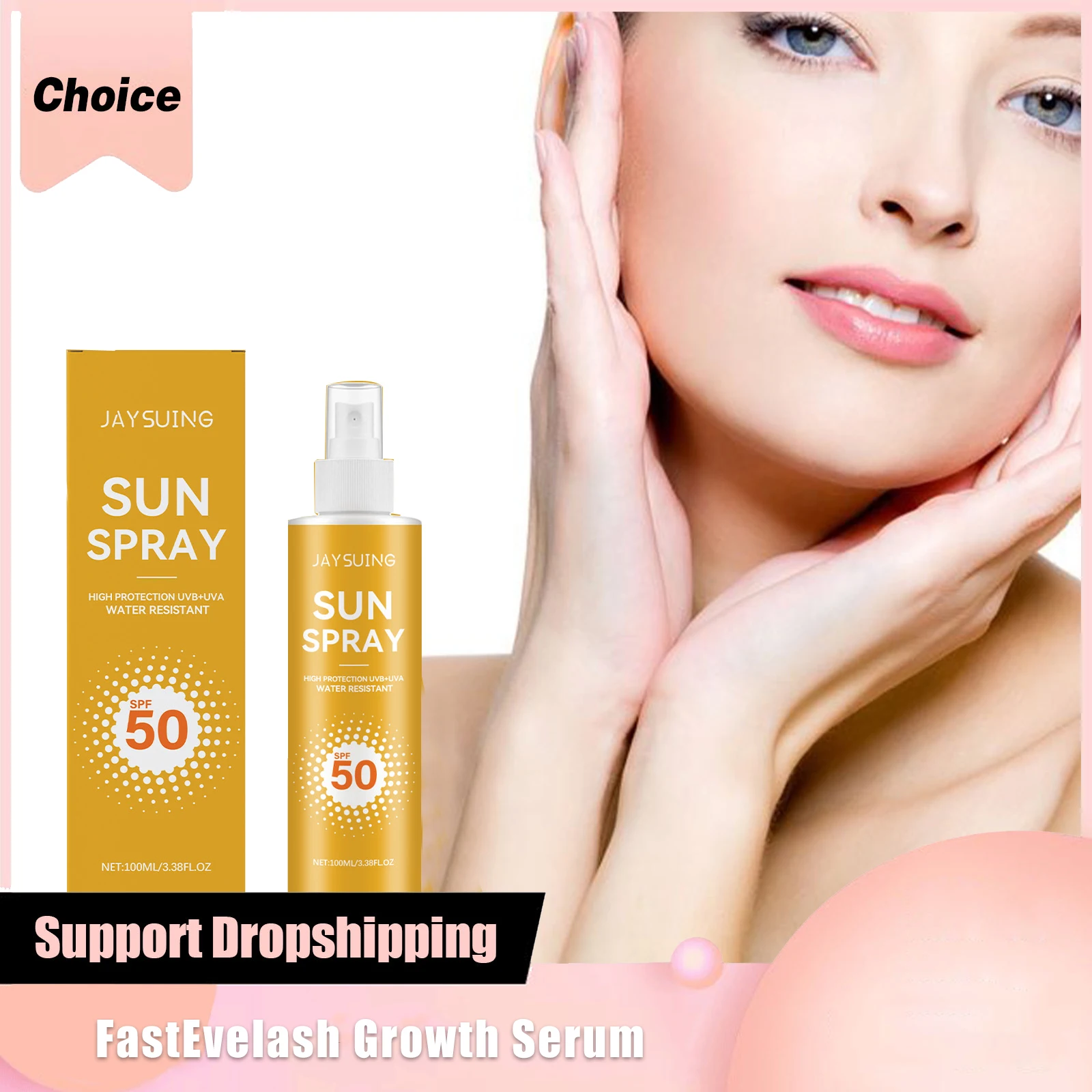 Spf50 واقي من الشمس للوجه وجسم الوجه والأشعة فوق البنفسجية واقية للتحكم في الزيوت ترطيب كتلة الشمس منعش مقاوم للماء واقية من الشمس رذاذ