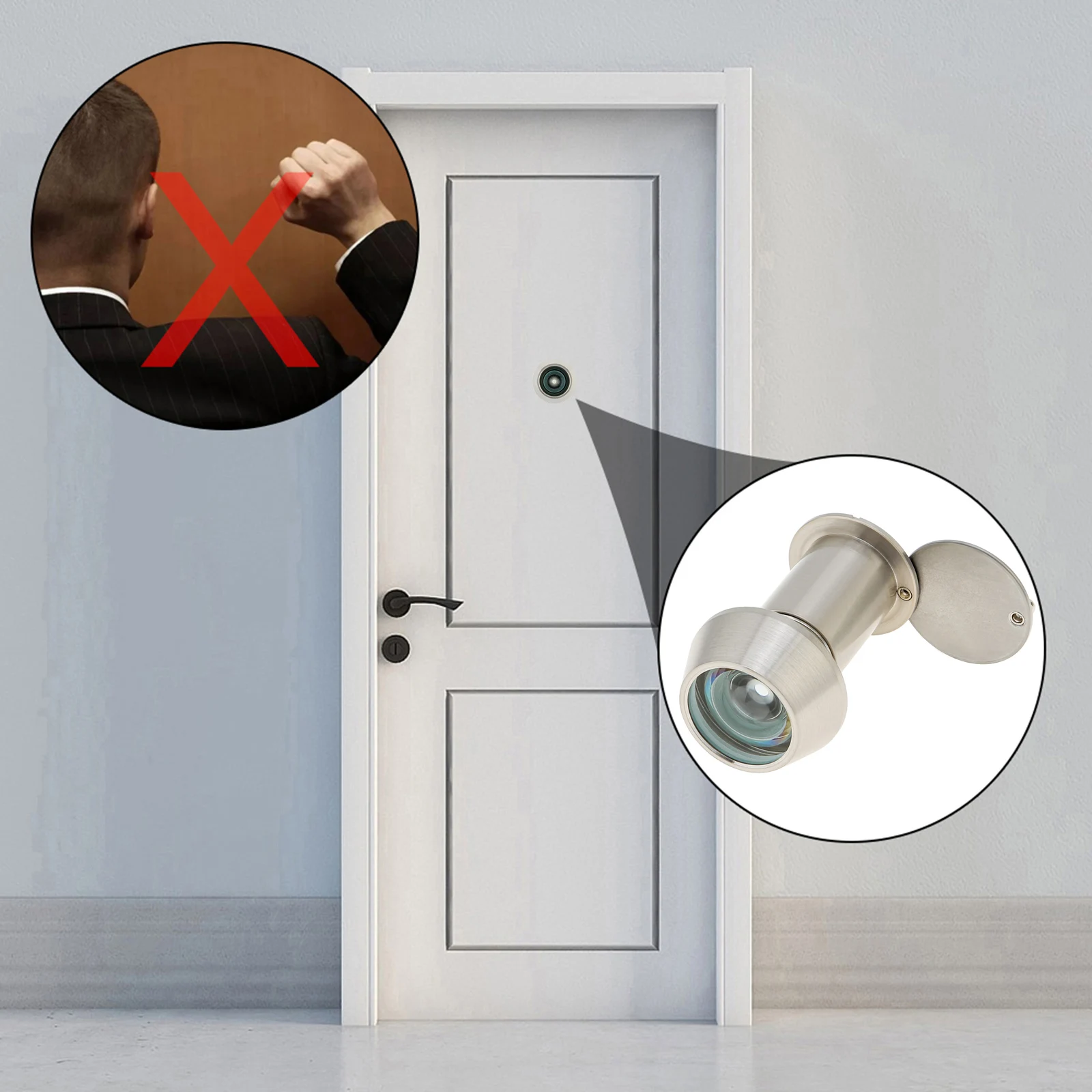 220 Degree Wide Angle Door Viewer Peephole 22mm Solid Brass Peep Holes for 34-64mm Door HD Glass Lens Security Door Peep Holes