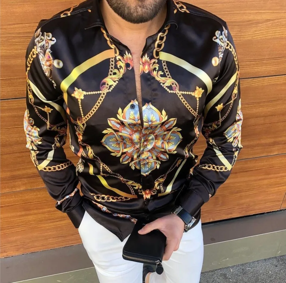 Fashionable Printed Casual Long Sleeved Shirts, Trendy Pioneers, Popular Shirts, High-end Fashion Choices