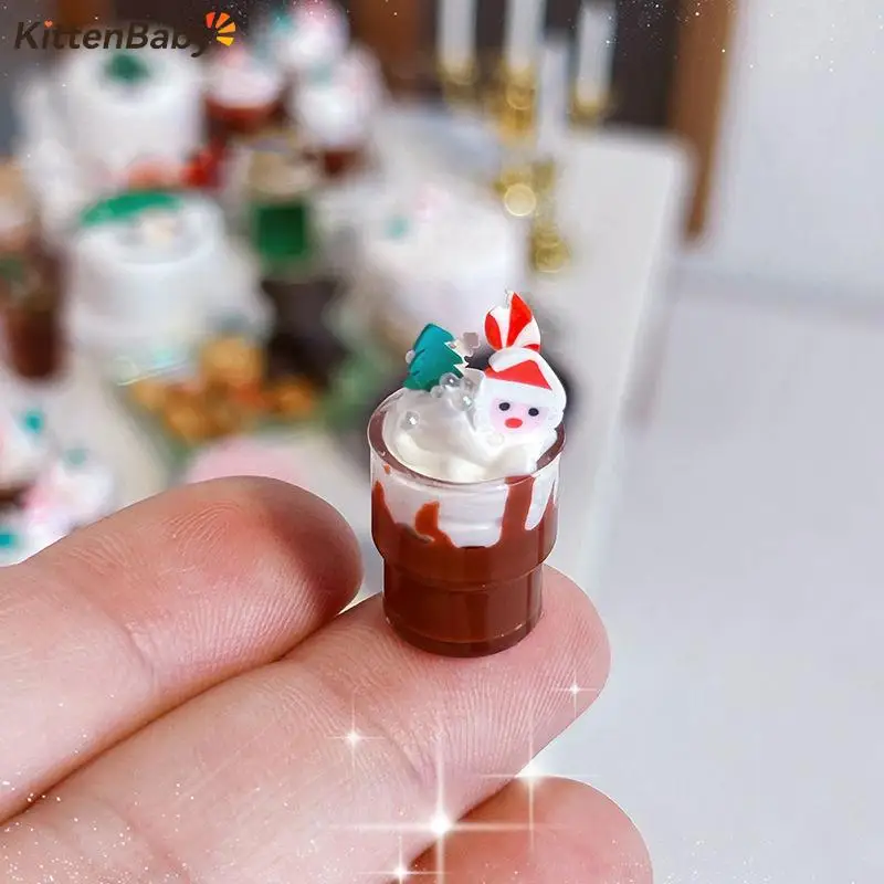 1/12 Dollhouse Chocolate Drink Dollhouse Christmas Decoration Dolls House Accessories For Kid Pretend Play Toys