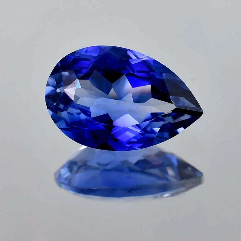 Corindon de coupe naturelle saphir bleu Royal, pierres précieuses à breloques en forme de poire pour bricolage, matériaux de fabrication de bijoux