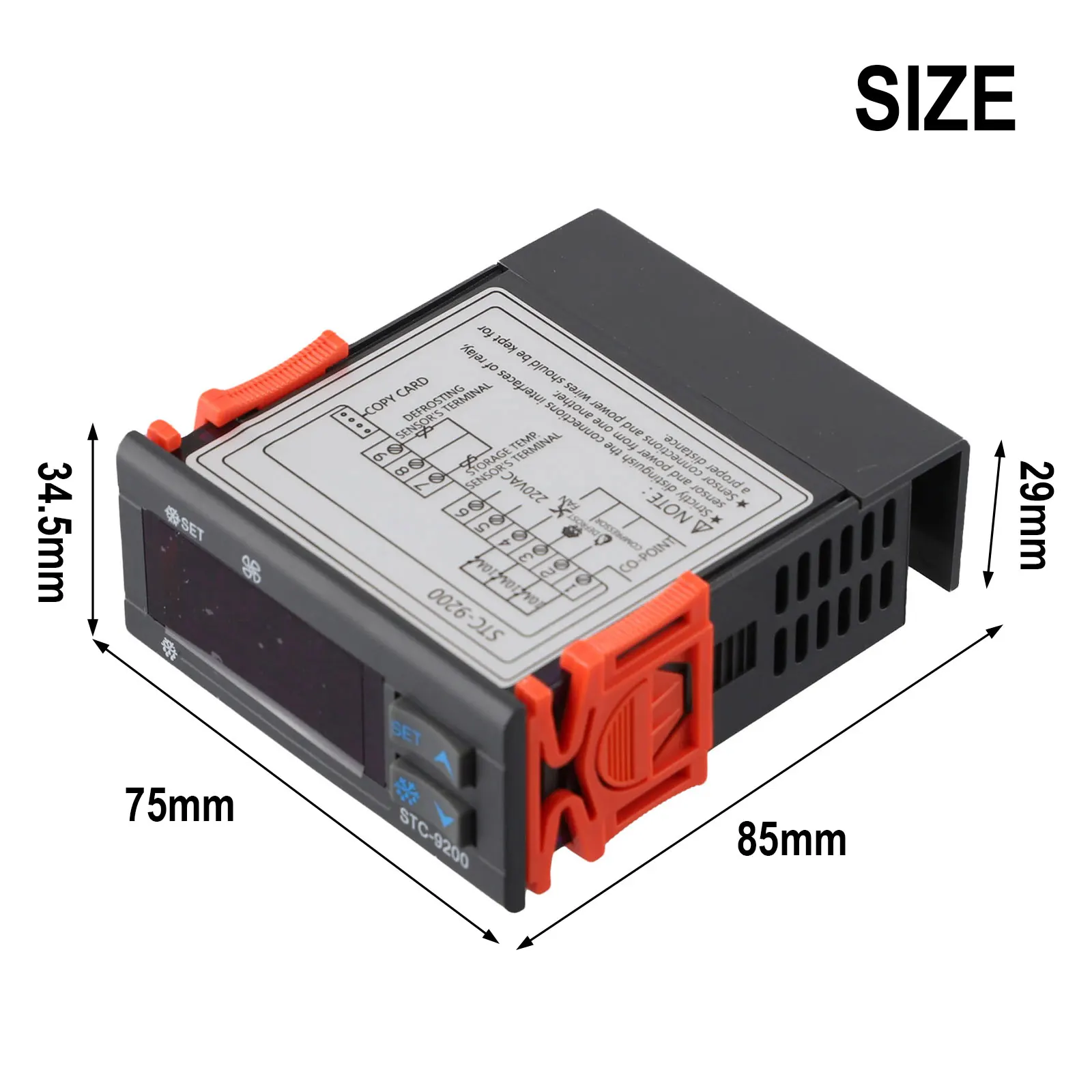 Termostato eletrônico para refrigeração, controlador para ventilador e freezer, peças domésticas, 220V, STC-9200, 1PC