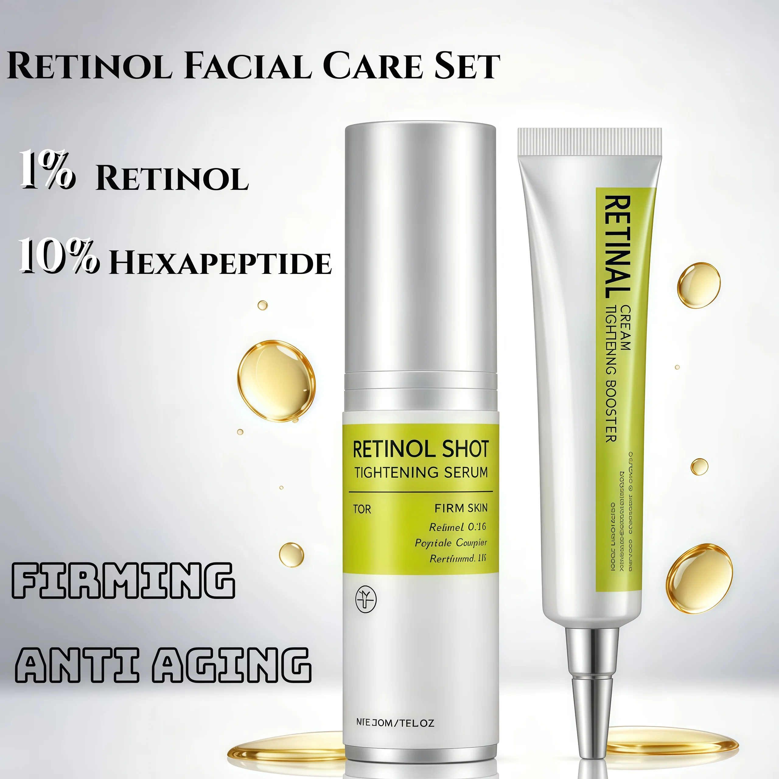The Vita A Retinal Shot Tightening Serum&Firm Eye Cream,0.1% Retinal&10% Hexapeptide,High Strength Retinoid,Anti Aging&Pore Minimizer&Fine Lines&Skin Firming,Brightening&Refreshing Eye Area,Korean SkinCare