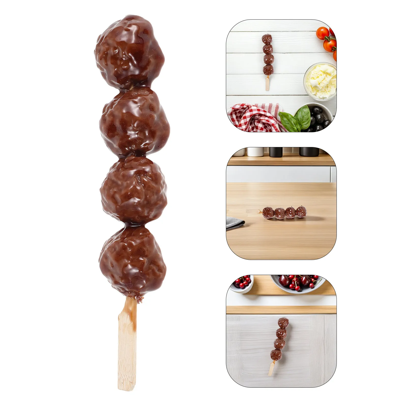 

Artificial Beef Ball Skewers Fake Lifelike Meatballs Realistic Bbq Food Display Prop for Restaurant Decor Kitchen Photography