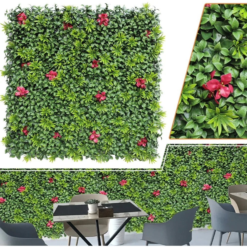 

Artificial 3D Panel Wall Screen, 40 x 40 Grass Wall Panel, Artificial Hedge Fence Privacy Screen,Faux Ivy Vine Leaf Decorations
