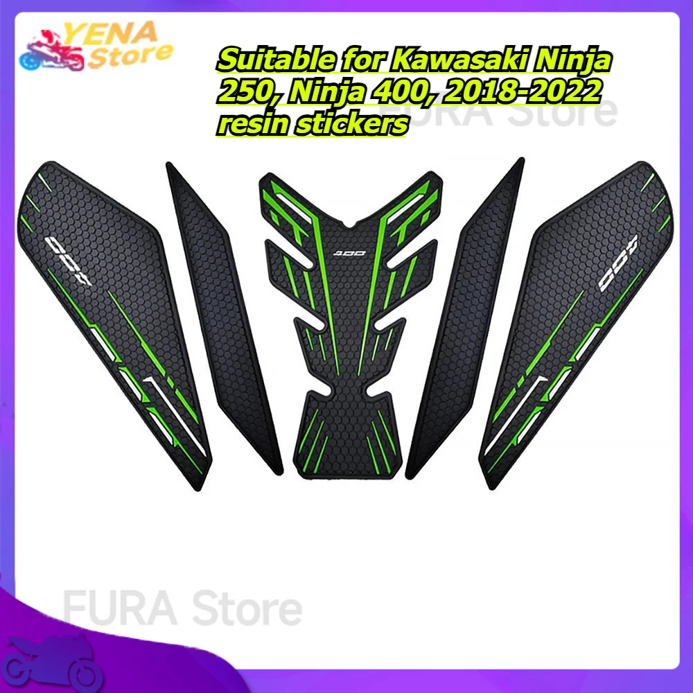 

Motorcycle protective pads with new decorative stickers are suitable for Kawasaki Ninja 250, Ninja 400, 2018-2022 resin stickers