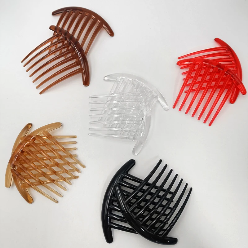 New 2PCS 7 Teeth PC Material Plastic Hair Combs Headdress Comb with Teeth Insert Comb Lady Hair Accessories