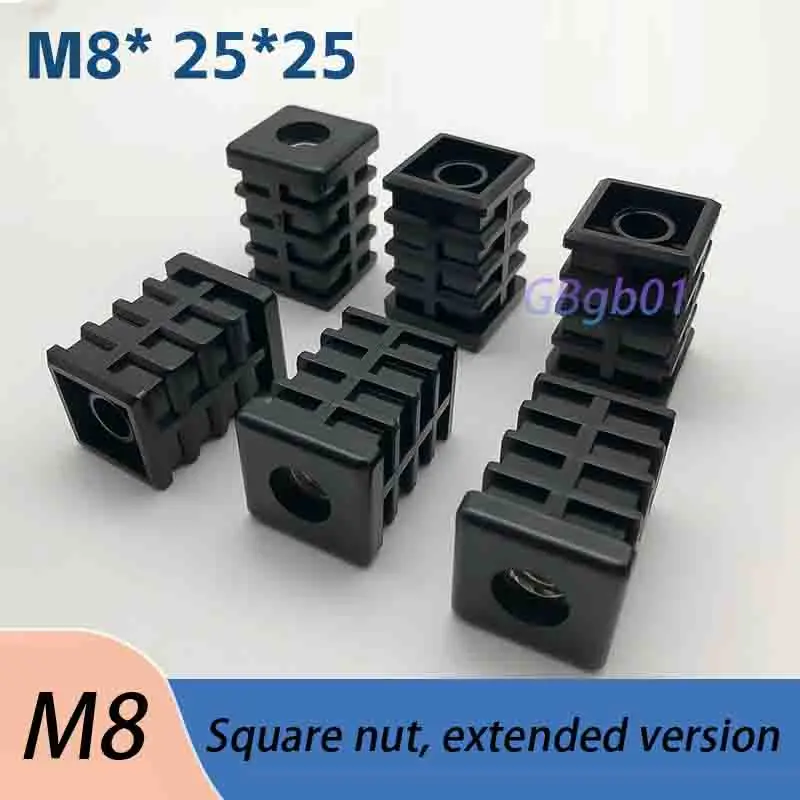 Heavy Duty Square Nut Tube Caps Adjustable Plastic Plug for Shelf/Furniture/Chair Caster Anti-Slip & Scratch Resistant