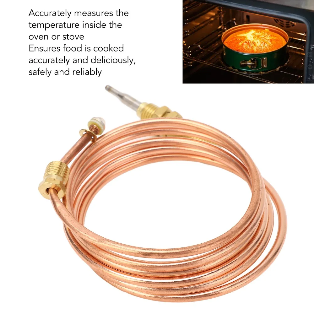 

Durable Copper Gas Thermocouple 120cm Length Gold Thermocouple Replacement Thermocouple Sensor Gas Stove