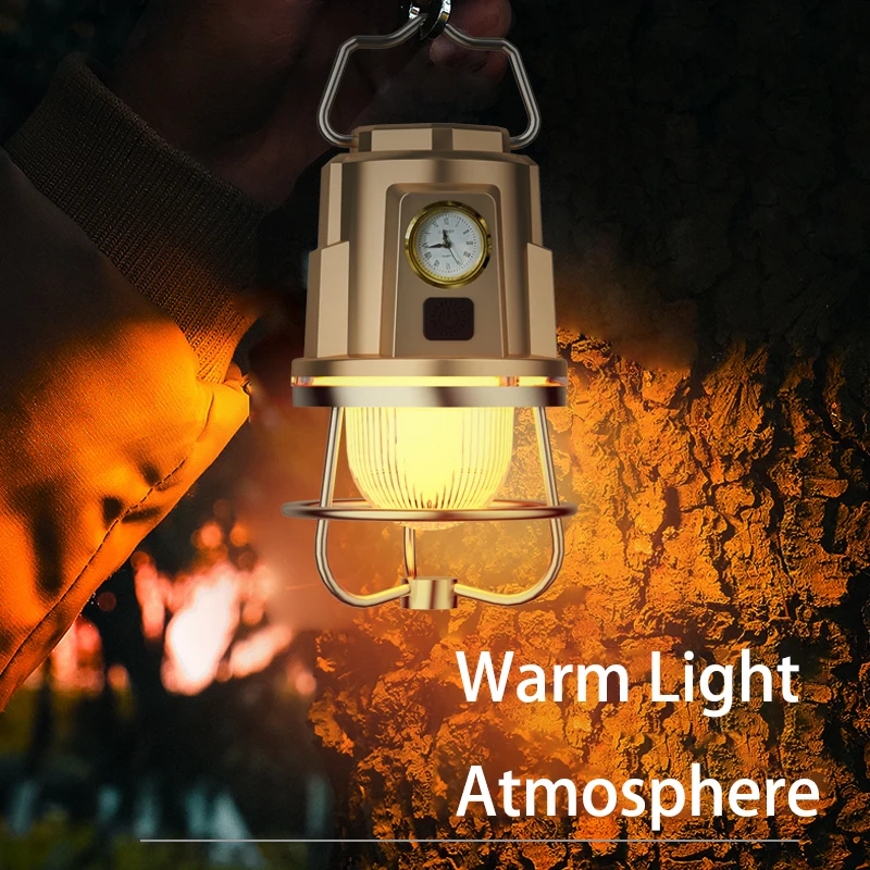

Rechargeable Camping Lamp 1200mAH Portable Hiking Camping Lighting Warm Atmosphere Light Outdoor Waterproof Emergency Flashlight