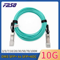 10G SFP+ to SFP+AOC Cable OM3 3/5/7/10/20/30/50/70/100M 10GBASE Active Optical SFP Cable(AOC) for Cisco,MikroTik,Ubiquiti Switch