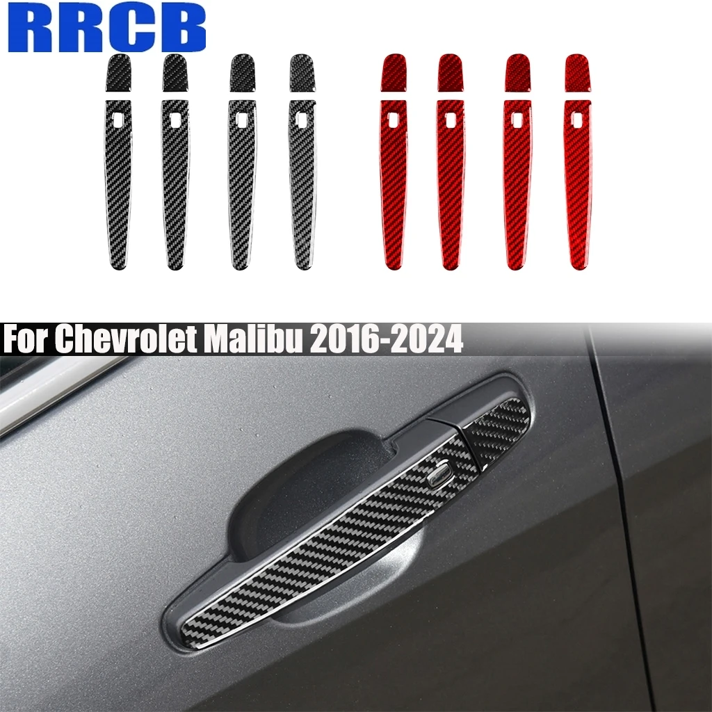 

Carbon Fiber Door Handle Puller Decorative Car Accessories Exterior Cover Trim Modified Sticker For Chevrolet Malibu 2016-2024