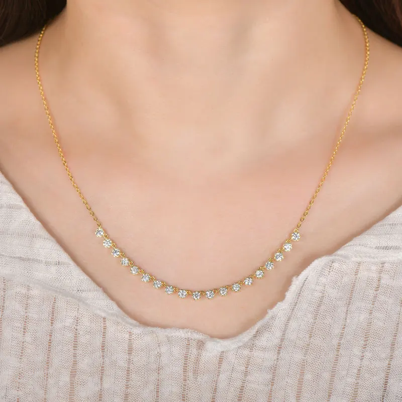 IOGOU Qualitäts-14k Goldfilled Bubble-Halsketten 3mm Moissanit-Anhänger-Halskette für Damen Schmuck GRA-Zertifikat Hochzeitsgeschenke – Detail 11