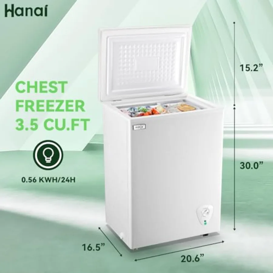 فريزر صغير الحجم بطول 3.5 قدم مكعب مع تصميم الباب العلوي لمكتب النوم أو الشقة يستخدم فريزر صغير أبيض قائم بذاته مع #2