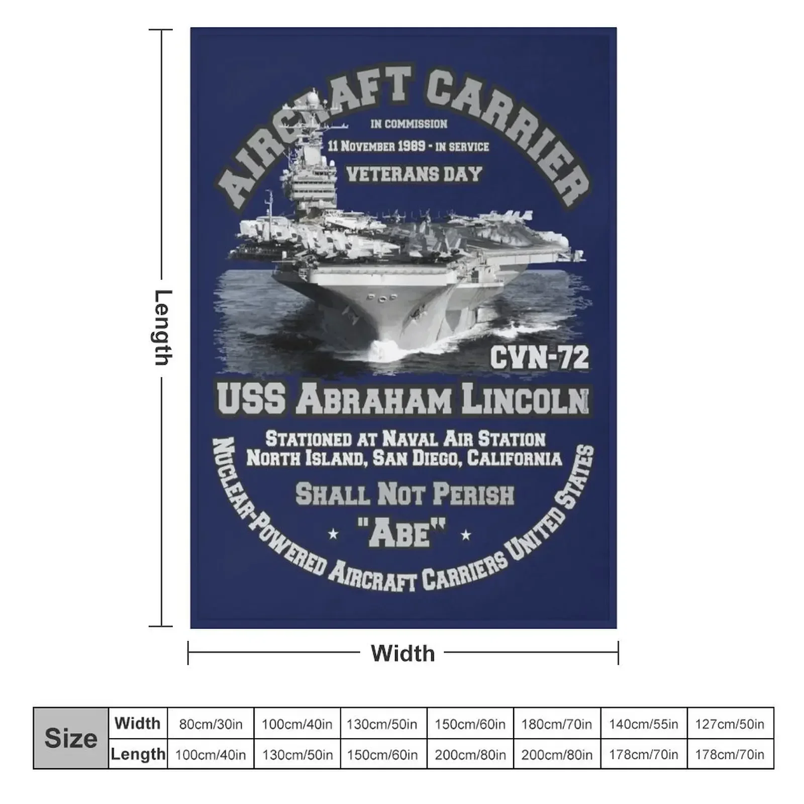 USS Abraham Lincoln (CVN-72) Aircraft Carrier Veterans Throw Blanket warm for winter Baby Decorative Sofa Blankets