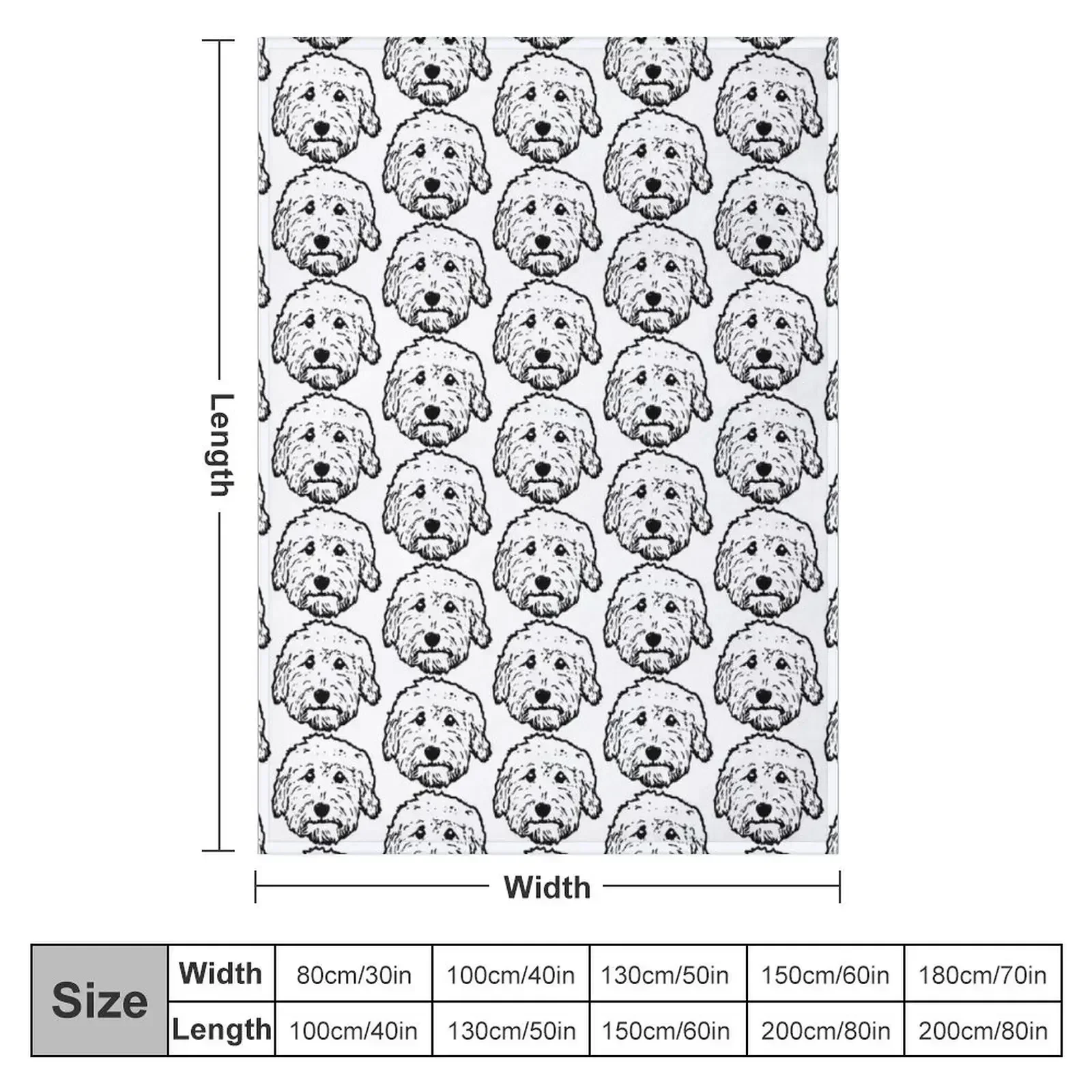Goldendoodles! Labradoodles - any adorable doodle dog in black and white Throw Blanket Personalized Gift For Baby Large Blankets
