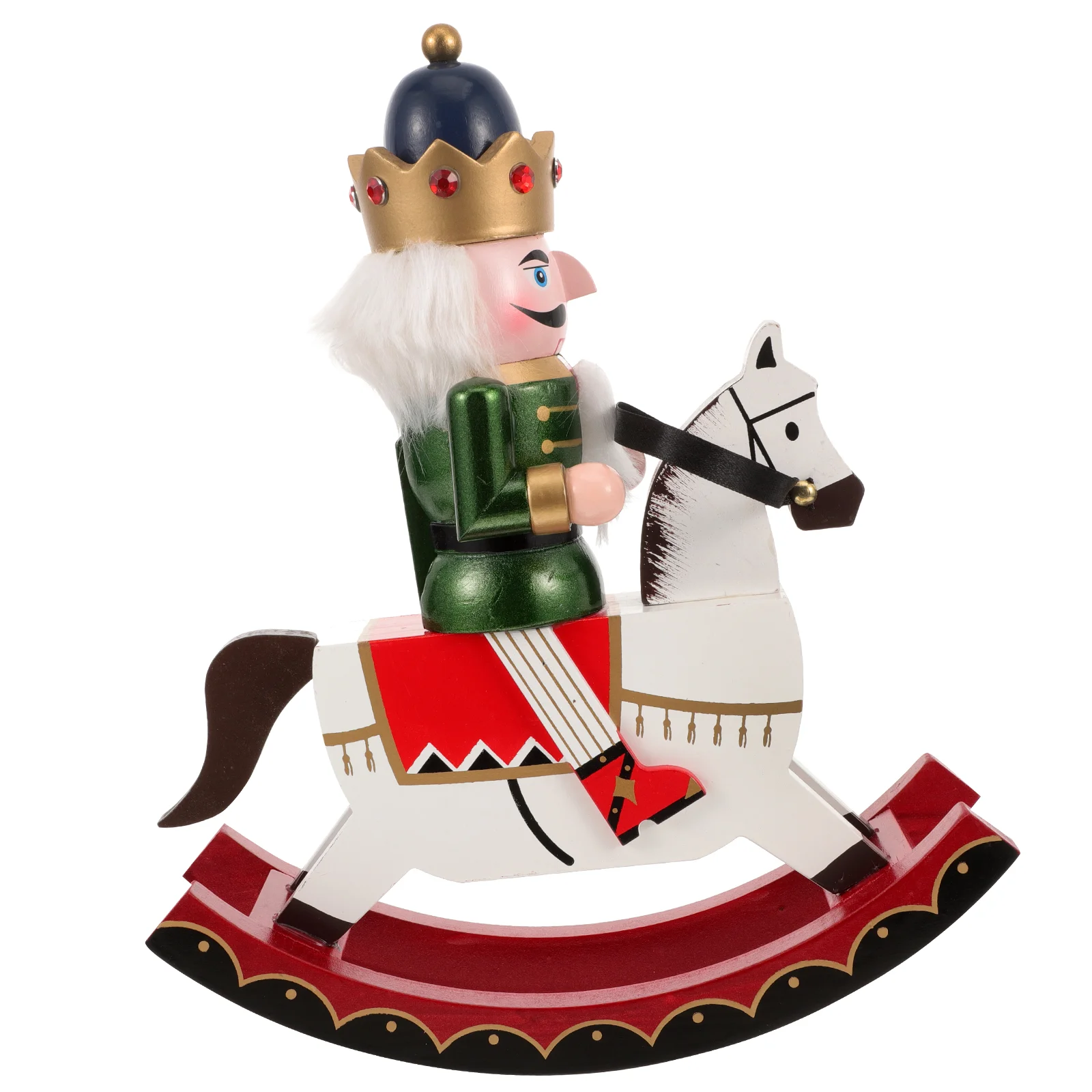 

30cm Nutcracker Decorative Ornaments Wooden Crafts War Soldier Puppet (green) Christmas Man