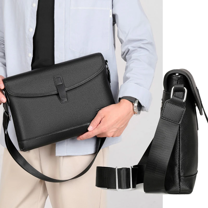 Men's Crossbody oulder Bag Top Layer Cowhide Leather Casual Busin Bag Leather Bapa for Men сумка 가방