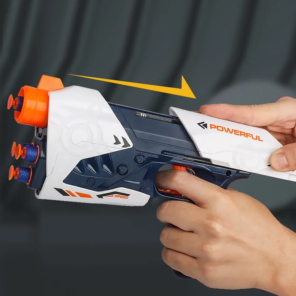 Kits de pistolet jouet en plastique à balles souples manuelles pour enfants, pour fléchettes Nerf, pistolet à longue portée, jouet pour enfants, cadeau de noël