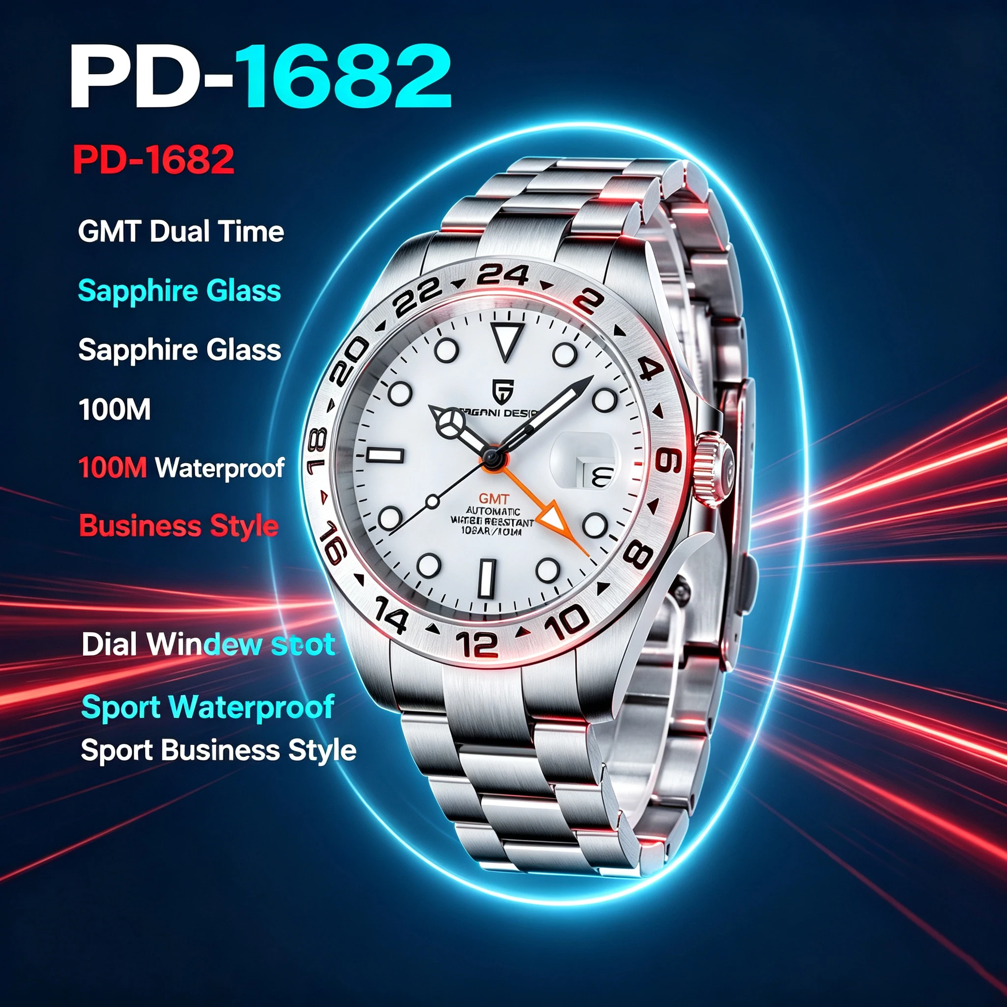 Pagani Design 2026 New Men's Automatic Mechanical Watch Gmt Sapphire Stainless Steel Waterproof 10Bar Luminous Bwg-9 Reloj Hombr