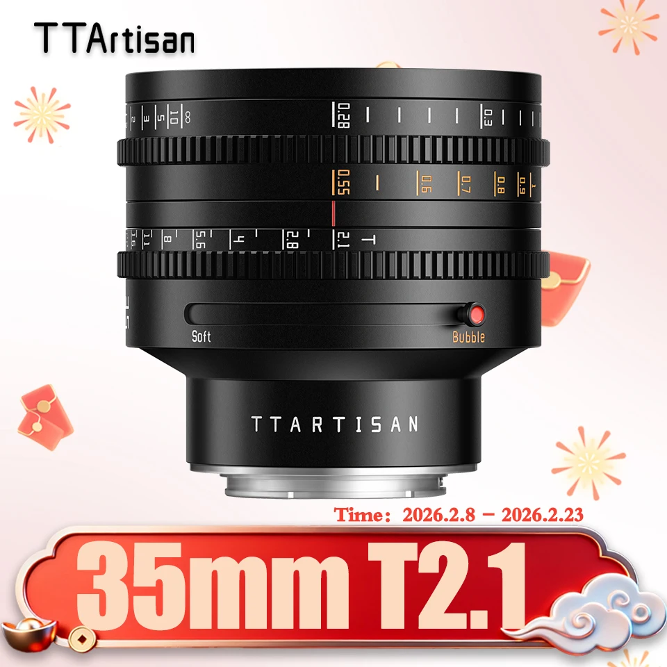 

TTArtisan 35 мм T2.1 Полнокадровый двойной объектив Bokeh Cine для фотокамеры с Sony E A7RIII Fuji XF Canon RF Nikon Z Lumix L