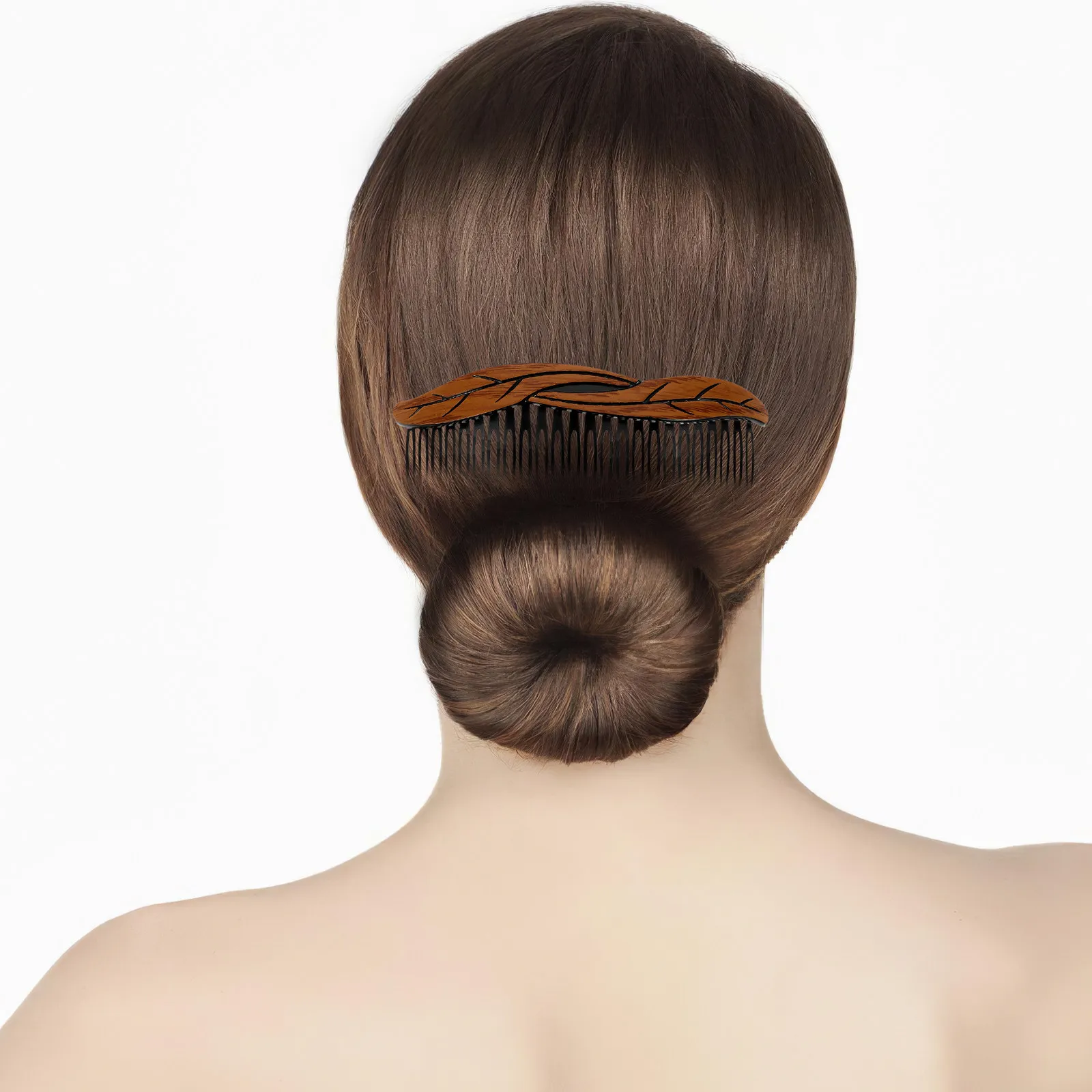 

8Pcs Hair Side Comb Vintage Wood Grain Finish Smooth Tooth Bangs Styling Small French Comb Twist Hair Clips for Women