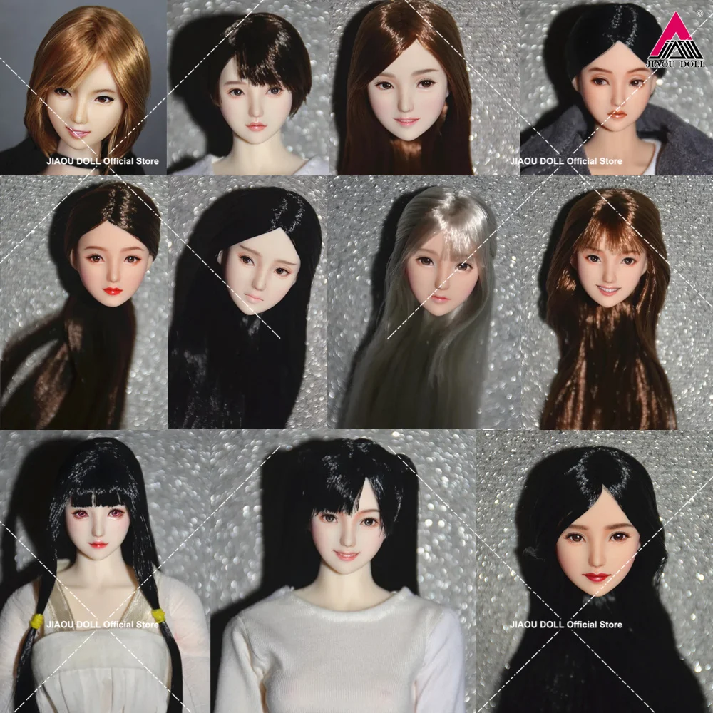 Customized 1/6 Asian Beauty Girl Obitsu Female Star Head Sculpt Head Model For 12