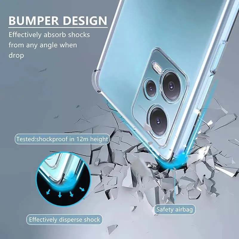 New Shockproof Clear Silicone Soft Case For Xioami Redmi Note 13 12 12S 11 11S 10 Pro Plus Turbo Speed Case For Redmi 13C 12C image 2