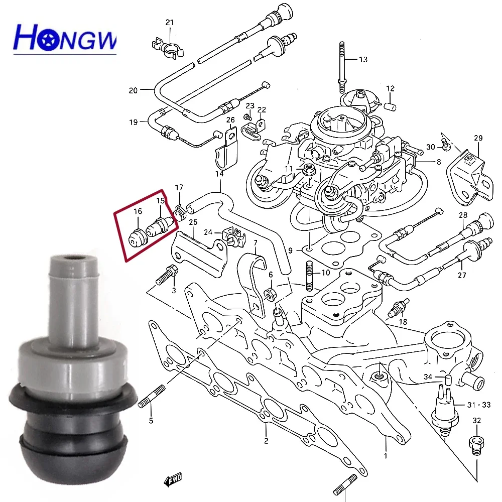 1/10pcs PCV Valve Fits Suzuki Honda Nissan Toyota Mazda 110075A90 17130P2MA01 1181241B00 17130-P2M-A01 18118-58B00 1181075T00