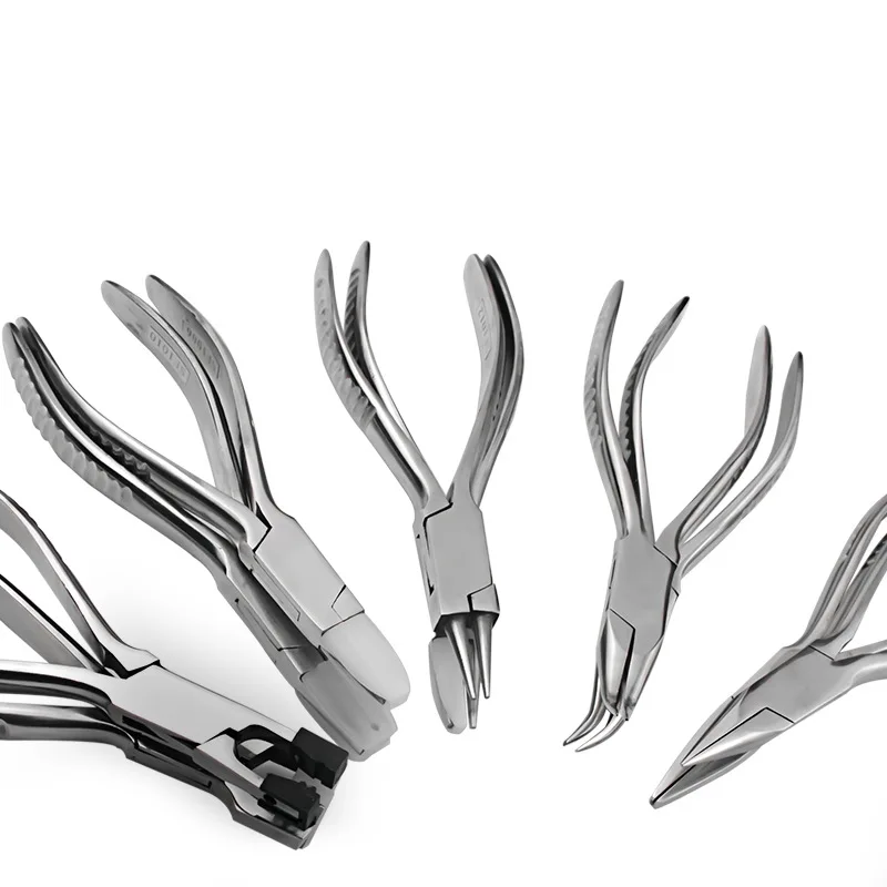 

Stainless steel flat jaw pliers pointed plastic pliers gold and silver winding round nose pliers jewellery tools