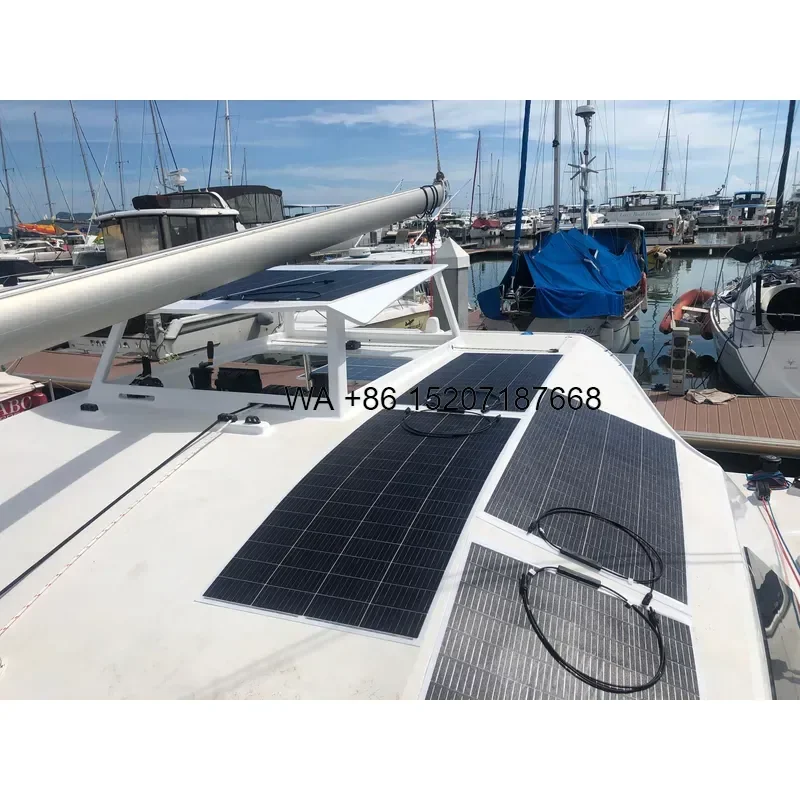 Wmwmnu for Sunfield 24% Efficiency HJT Cells Bendable Flex 200W 205Wp 12V Monocrystalline Semi Flexible Solar Panel Kits