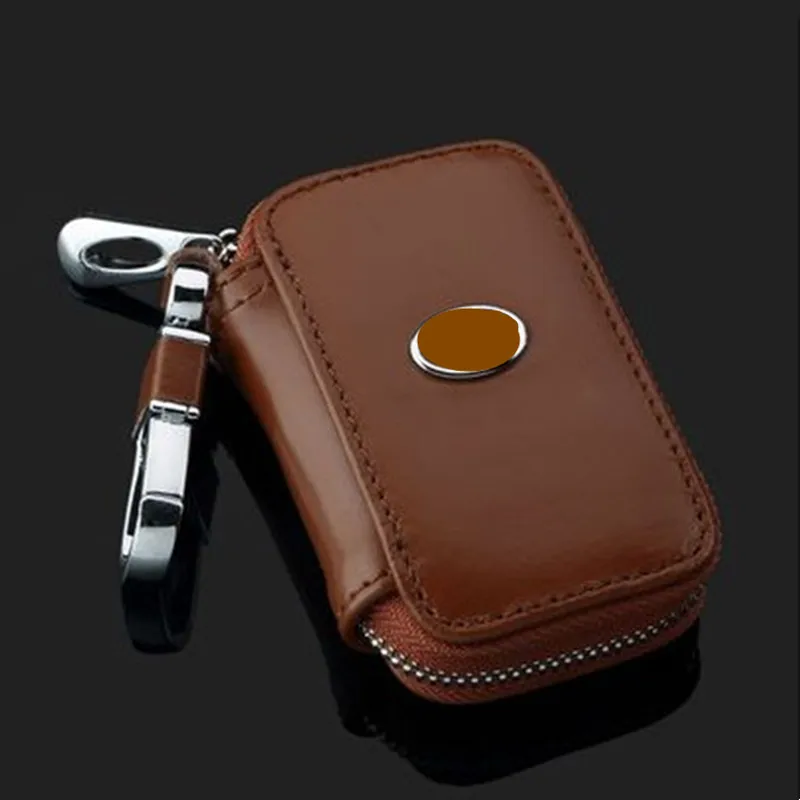 Universal Genuine Leather Car Key Cover Case Wallet Bag Keychain For Opel Benz BMW Audi Toyota Honda Hyundai Cadillac Lexus Kia