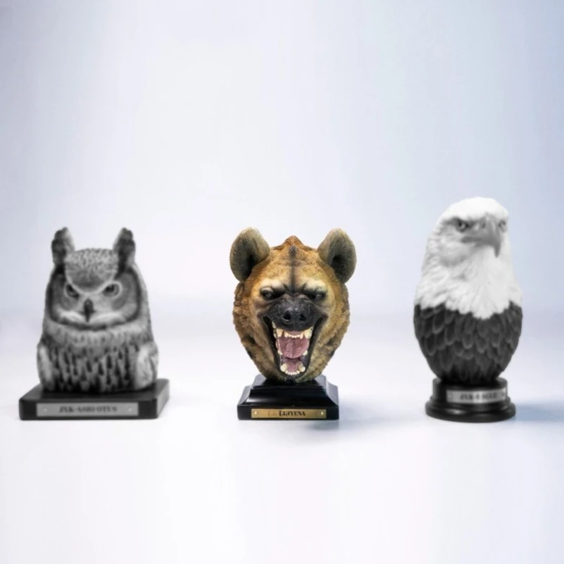 Hyena Head Carving Simulation Animal Head Carving Model Figure Ornament Peripheral Doll Toy Head Statue