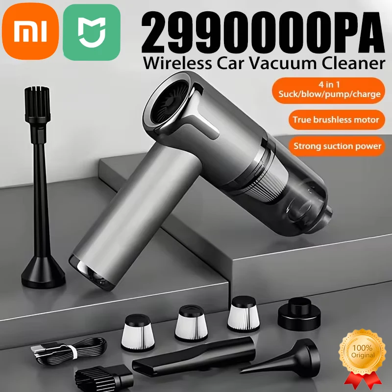 Xiaomi MIJIA 2990000pa 4 in 1 Car Vacuum Cleaner Powerful Handheld Clean Machine Wireless Portable Vacuum Clean Home Appliance