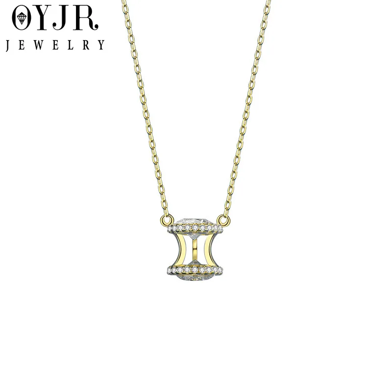 OYJR Silver Plated Time Travel Hourglass Necklace Women