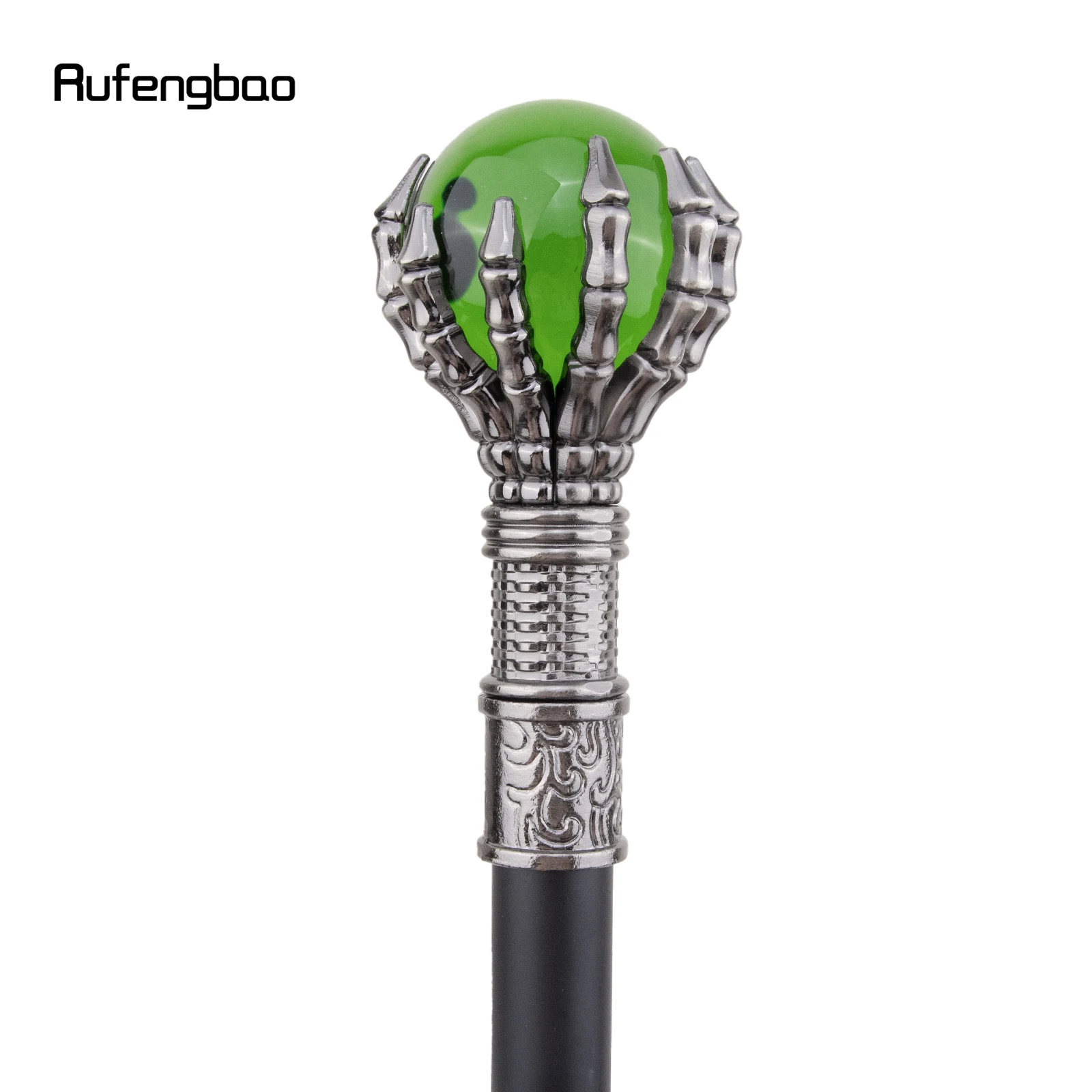 Green Glass Ball Single Joint Fashion Walking Stick Decorative Vampire Cospaly Party Walking Cane Halloween Crosier 93cm