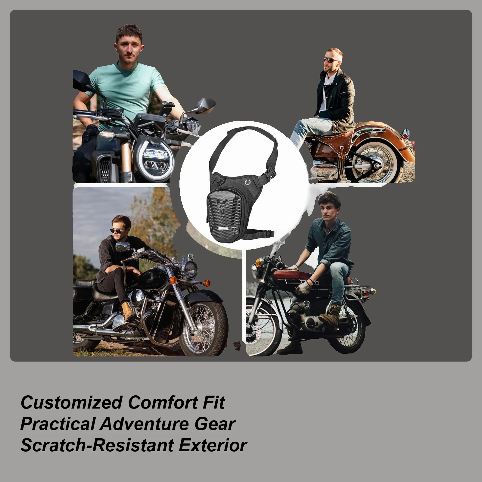 

Мотоциклетная сумка для ног, водонепроницаемая регулируемая карманная многофункциональная уличная нагрудная сумка для езды на велосипеде, пешего туризма, путешествий, уличного велосипеда