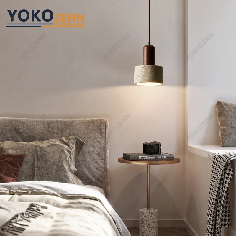 

Подвесной светильник YOKO Wabi-Sabi из желтого травертина с цоколем E27, подвесное освещение в стиле каменной пещеры для столовой, спальни, прикроватной зоны, домашнего декора