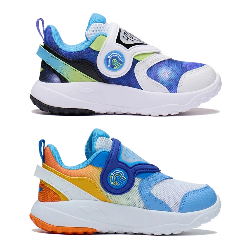 Li-Ning Kids Sport Shoes Boys Cushion Bounce Colorful LED Lighting Light Comfort LiNing Outdoor Sports Sneakers YKNT048