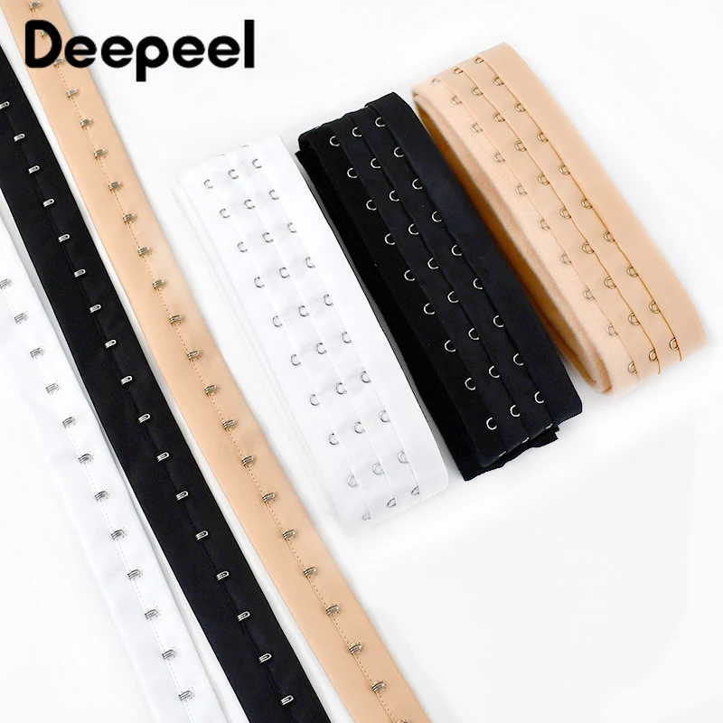 

1Yard 50mm 2/3 Rows Underwear Extender Tape Corset Back Buckle Bra Extension Hook Waistband Shaping Clothes Sewing Accessories