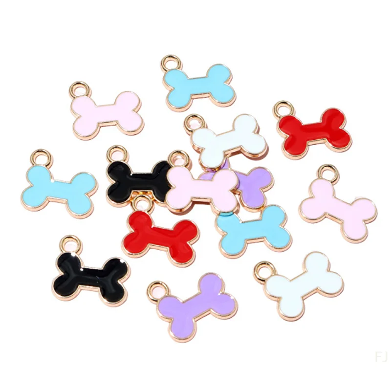 [YU] 10 stücke Nette Mini Emaille Tier Hund Knochen Charms Anhänger Für Schmuck Machen Halsketten Ohrringe Armbänder DIY Handwerk versorgung