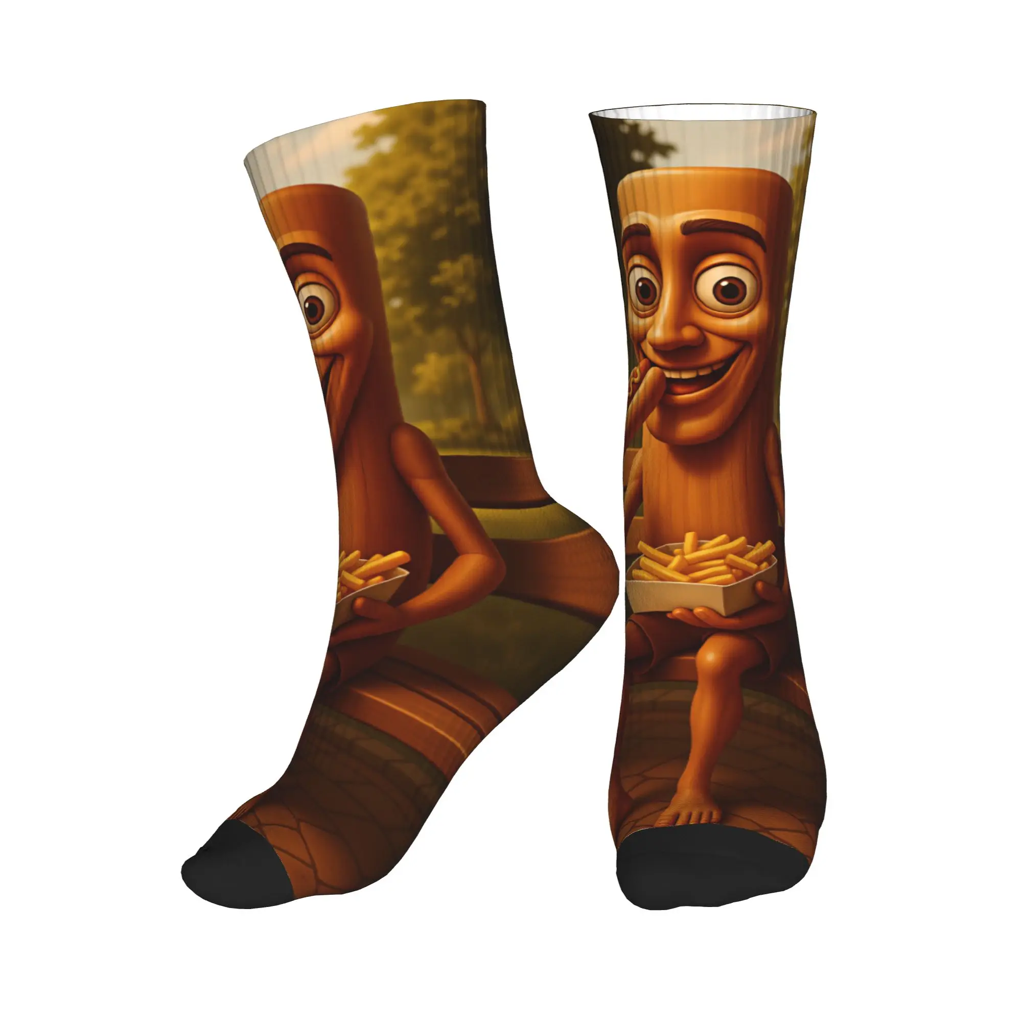 Couple Socks Tung Tung Sahur Park Snack Time Cartoon Stockings Anti Breathable Socks Winter Leisure Graphic Running Sports Socks