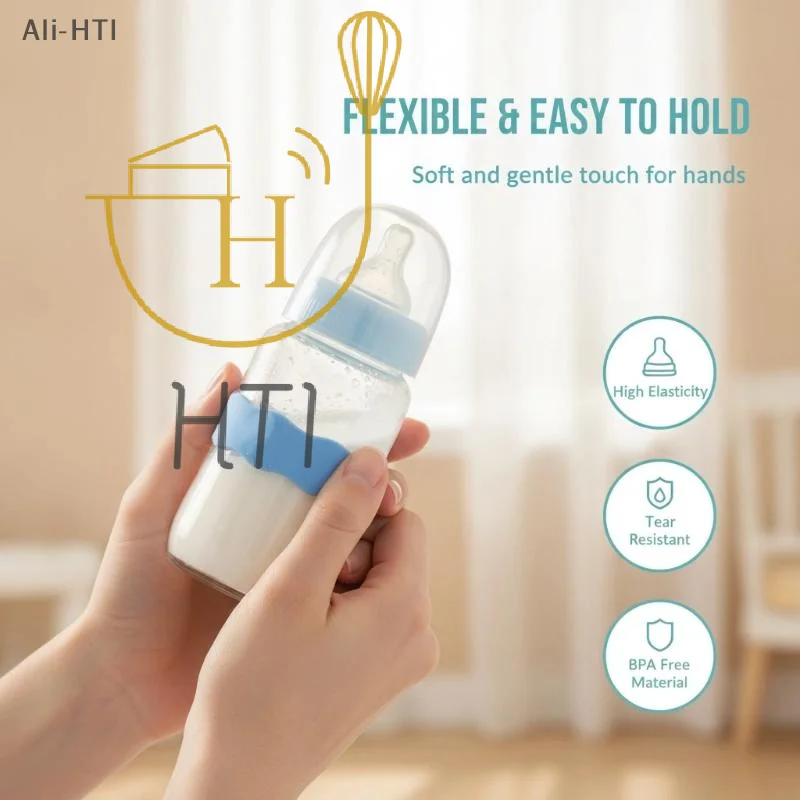 1Pcs Flexible Anti-Slip Cup Grip Wrap Water Bottle Decor Strap Personalized Name Custom Silicone Tumbler Sleeve Band For Party
